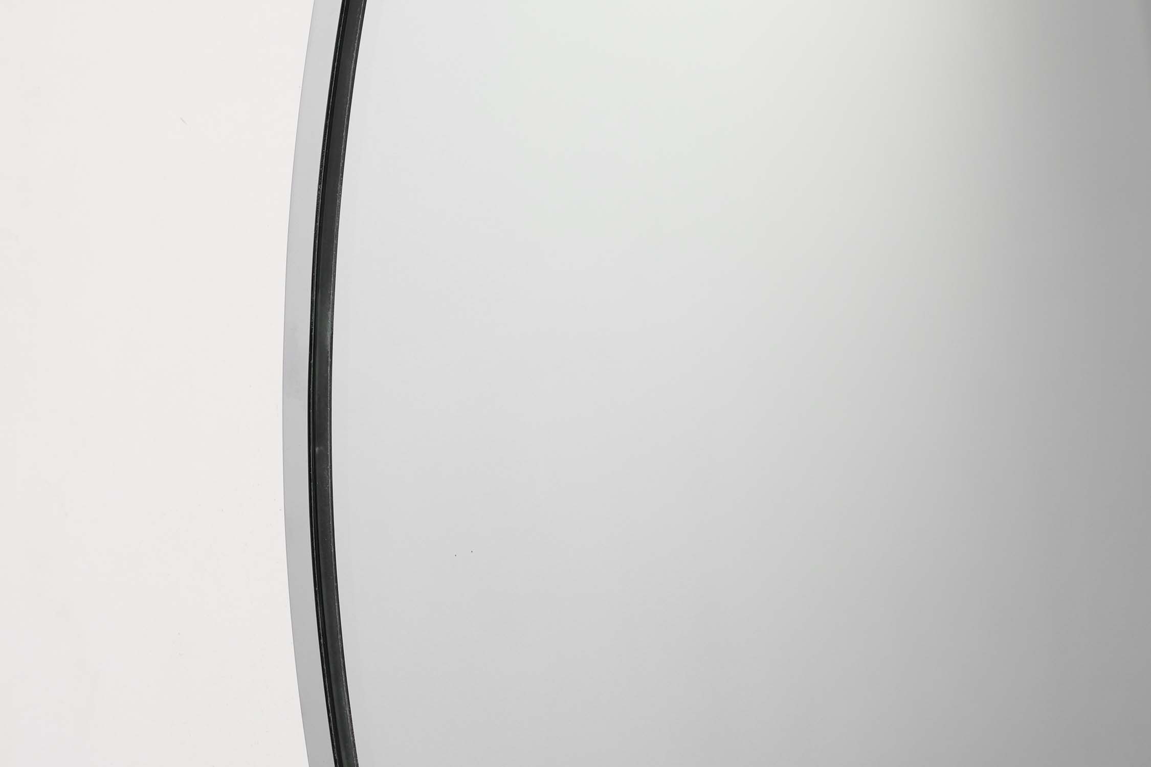 Art Deco Oval Nickel‑Plated Metal Mirror, Belgium, ca. 1925thumbnail